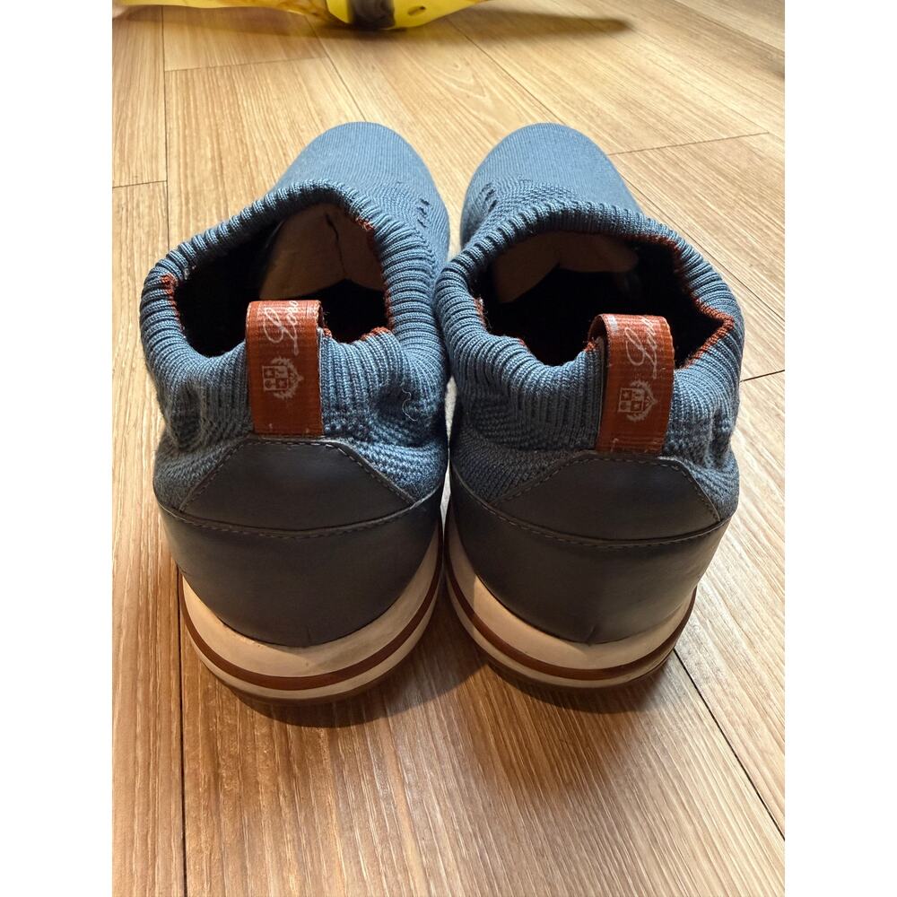 Loro Piana 360 LP Flexy Walk Sneakers EU 45 Blue Knit Slip On Made Italy - Picture 7 of 13